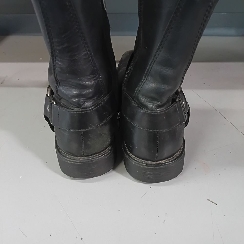 Harley-Davidson Black Leather Boots with Buckle - Picture 6 of 13
